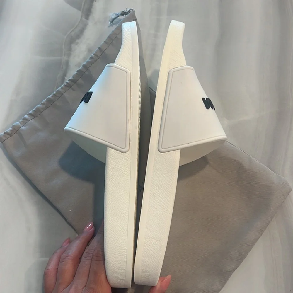 Balenciaga white slides
